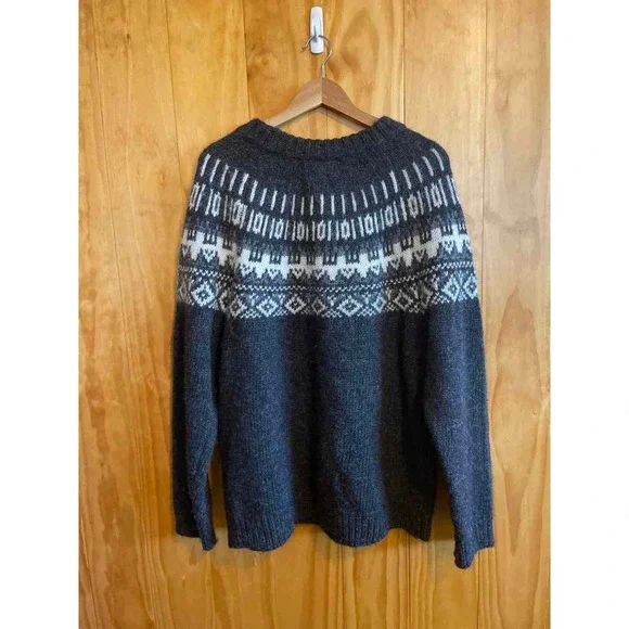 Men's Charcoal Nordic Knit Sweater - Picture 5 of 7